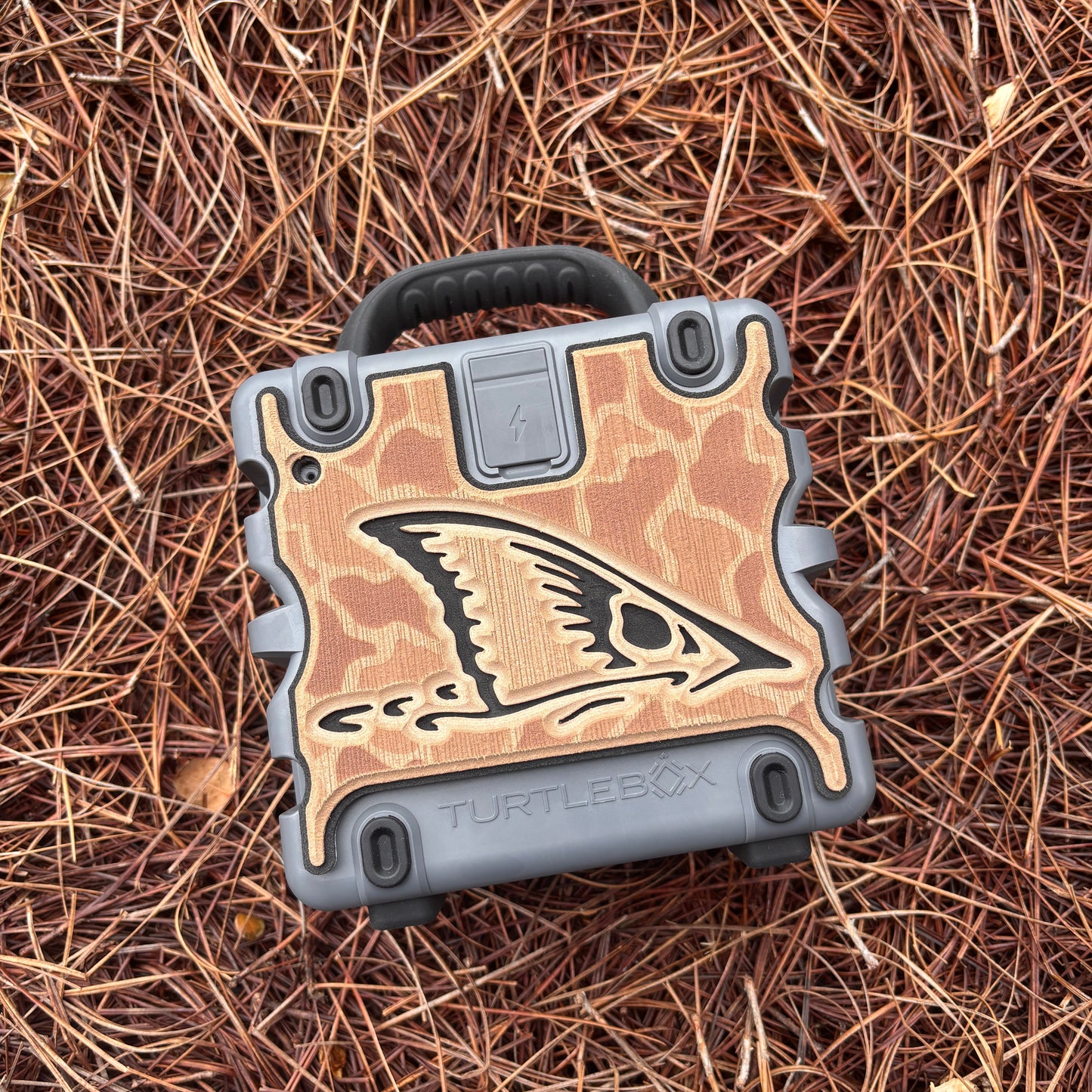"The Camo Red Fish Tail" - Custom Speaker Shell for Turtlebox or Ecoxgear Defender