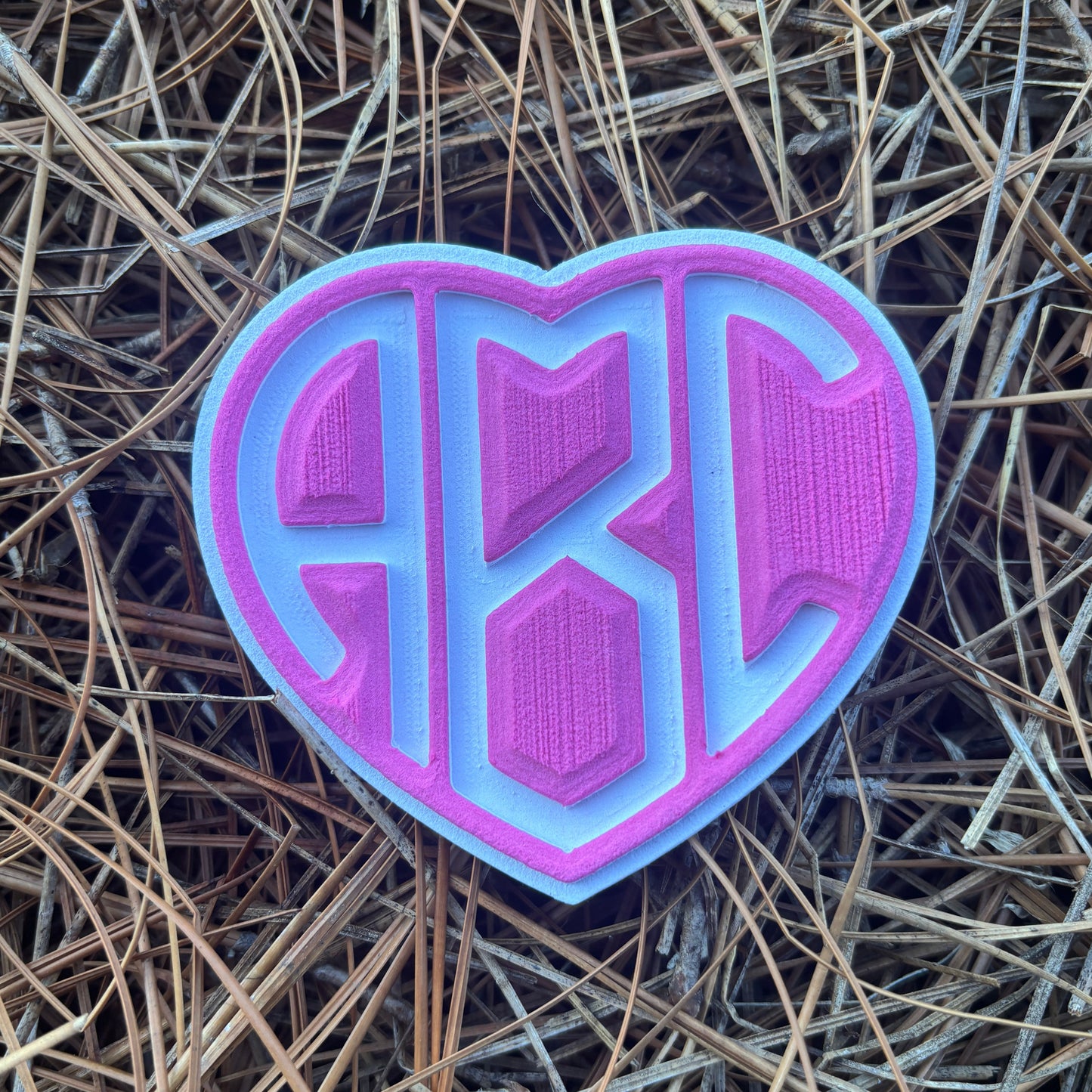 "Monogram Heart" - Custom EVA FOAM Sticker