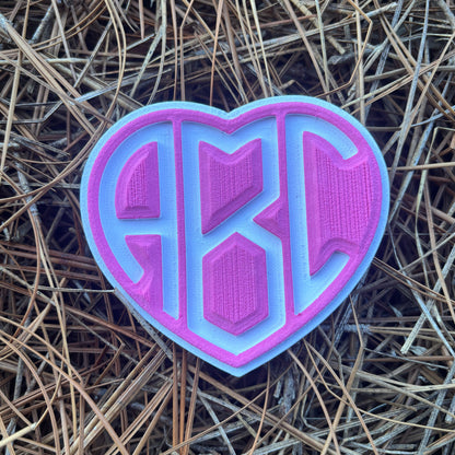"Monogram Heart" - Custom EVA FOAM Sticker