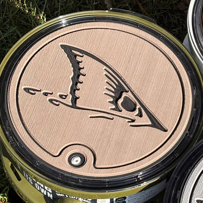 "Red Fish Tail" - YETI®  Loadout Bucket Lid Foam Topper