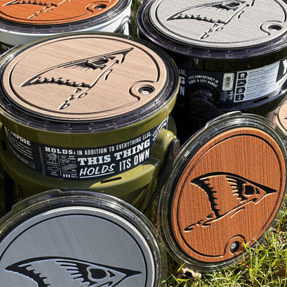 "Red Fish Tail" - YETI®  Loadout Bucket Lid Foam Topper