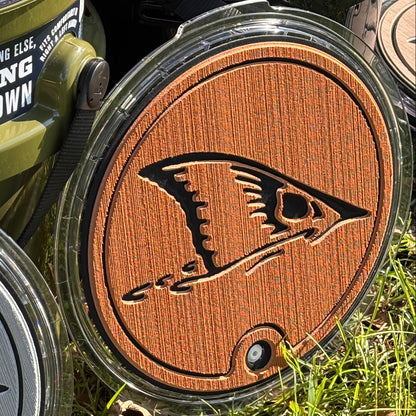 "Red Fish Tail" - YETI®  Loadout Bucket Lid Foam Topper