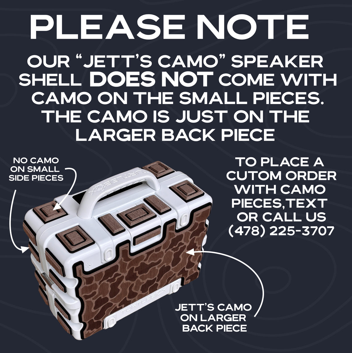"Jett's Camo" - Custom Speaker Shell for Turtlebox or Ecoxgear Defender