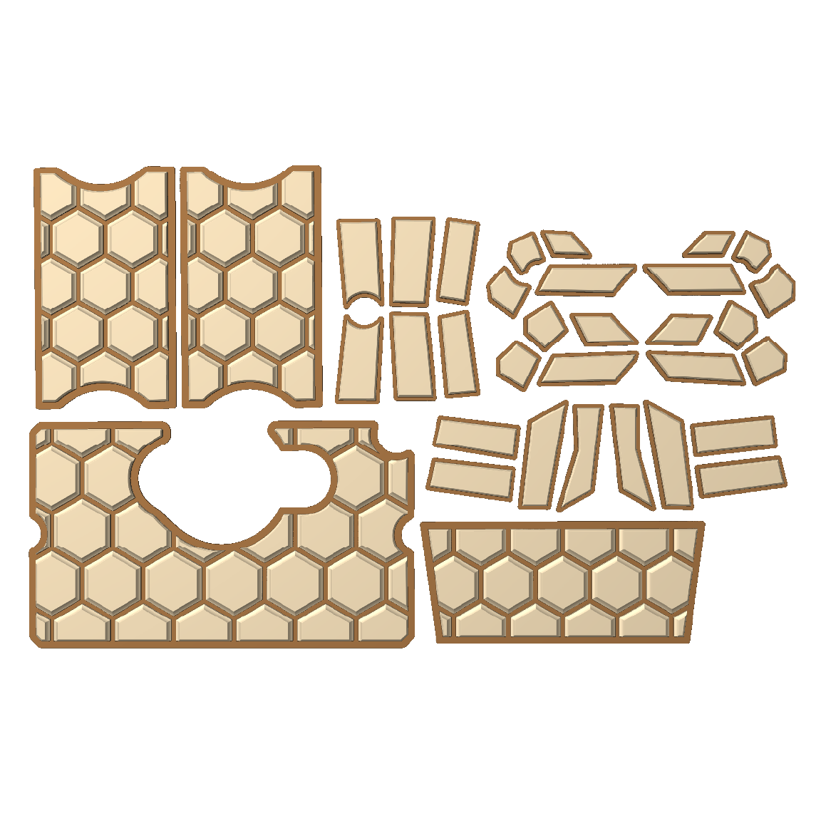 "Hexagons" - Custom EVA Foam Routed Speaker Shell for Ecoxgear Defender