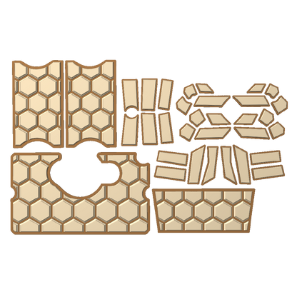 "Hexagons" - Custom EVA Foam Routed Speaker Shell for Ecoxgear Defender