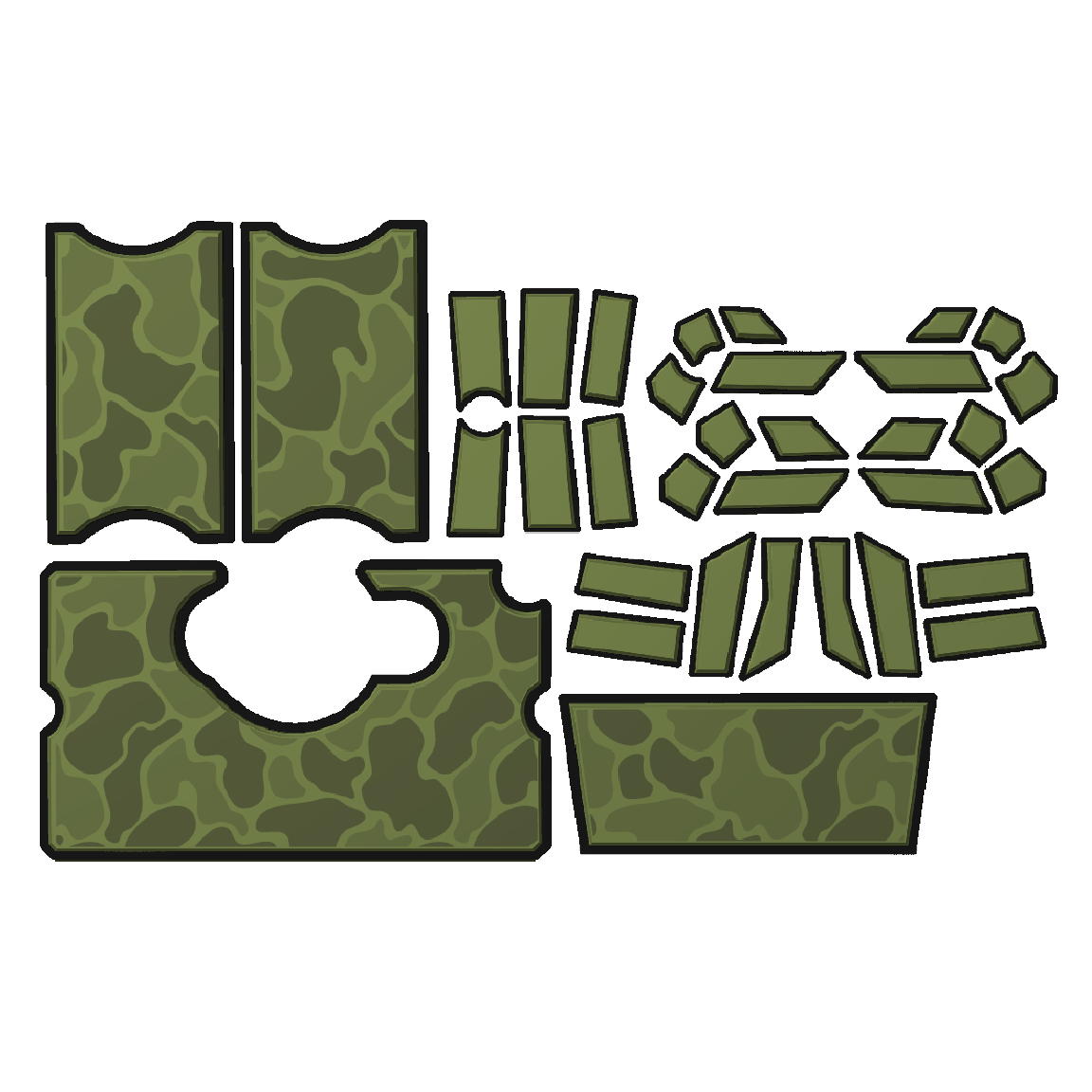 "Jett's Camo" - Custom EVA Foam Routed Speaker Shell for Ecoxgear Defender