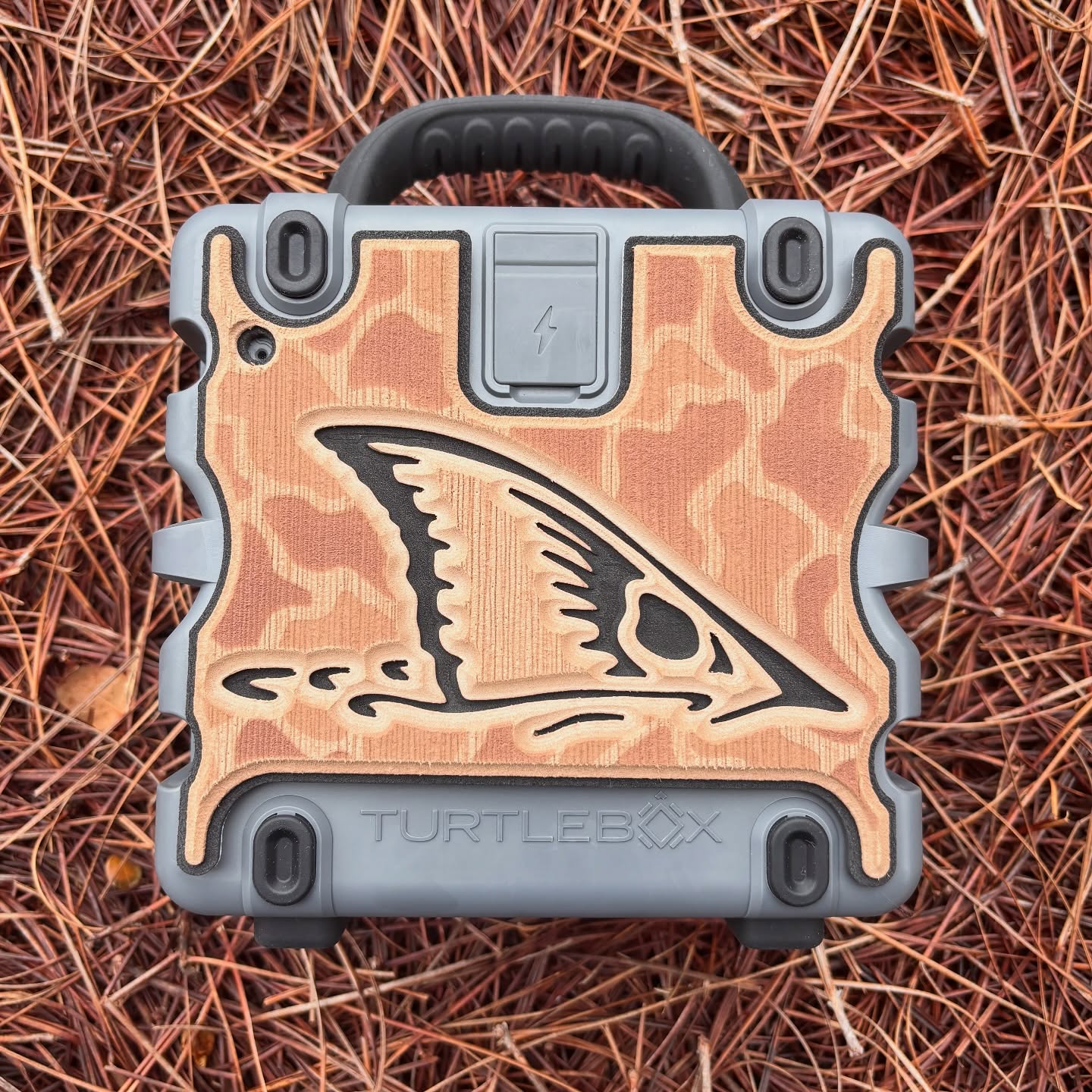 "The Camo Red Fish Tail" - Custom Speaker Shell for Turtlebox or Ecoxgear Defender